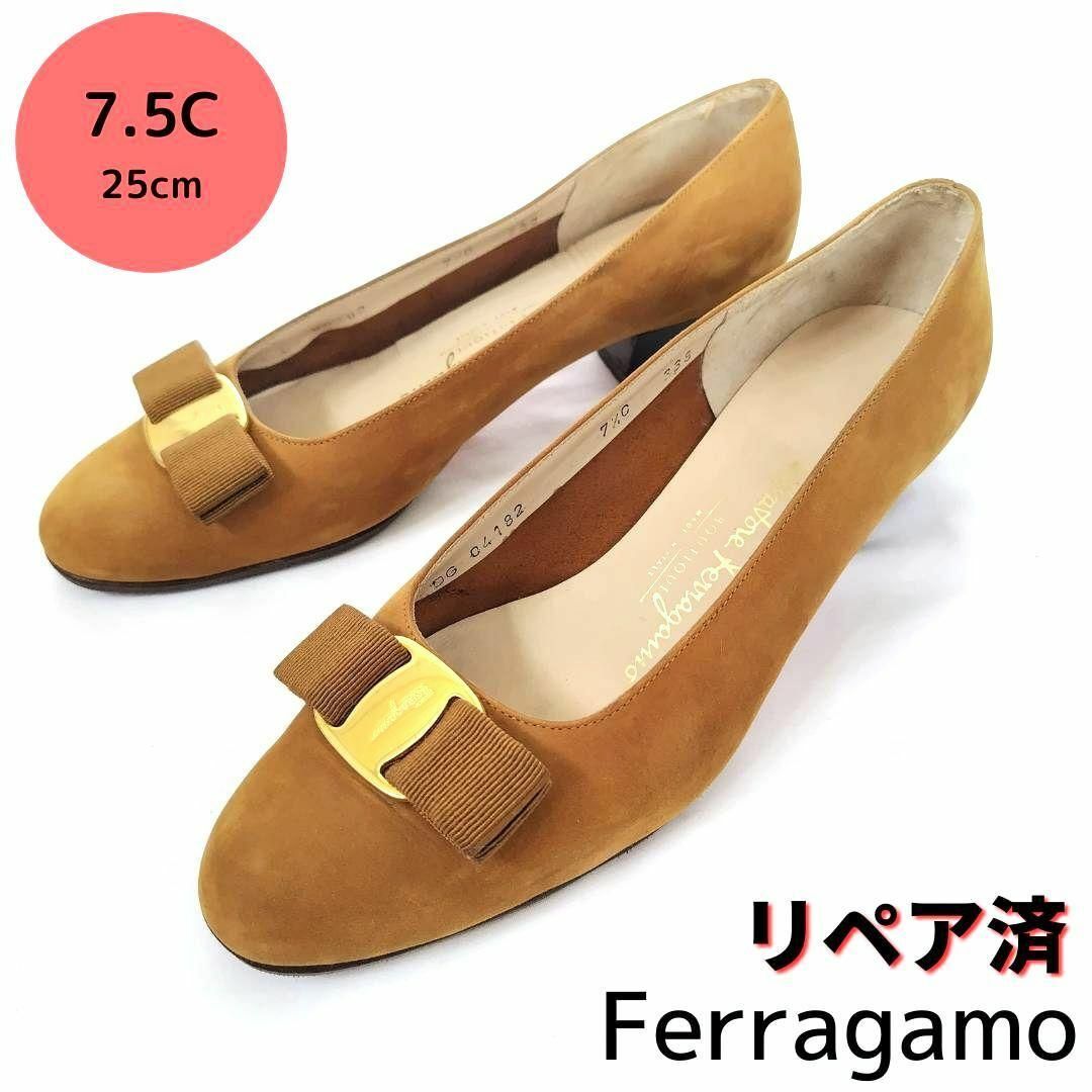 モデルサイズ☆フェラガモ【Ferragamo】ヴァラ スエード パンプス