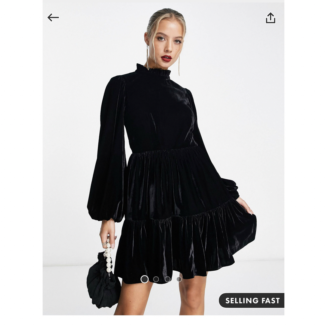 asos(エイソス)のAsos velvet mini dress レディースのワンピース(ミニワンピース)の商品写真