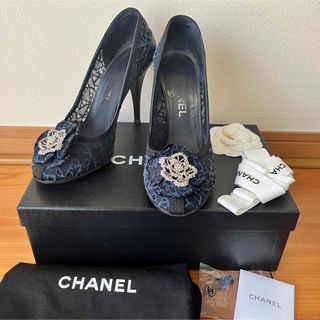 CHANEL - 【中古】サイズ36.5*フラワービジューハイヒール CHANEL - 【中古】サイズ36.5*フラワービジューハイヒール