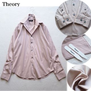 セオリー(theory)のTheory セオリー ストレッチ コットンシャツ 長袖シャツ ピンクベージュ(シャツ/ブラウス(長袖/七分))