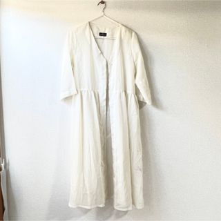 シマムラ(しまむら)のしまむら　ロングシアーシャツ　七分袖　長袖　リボンタイ　ブラウス　透け　アベイル(シャツ/ブラウス(長袖/七分))