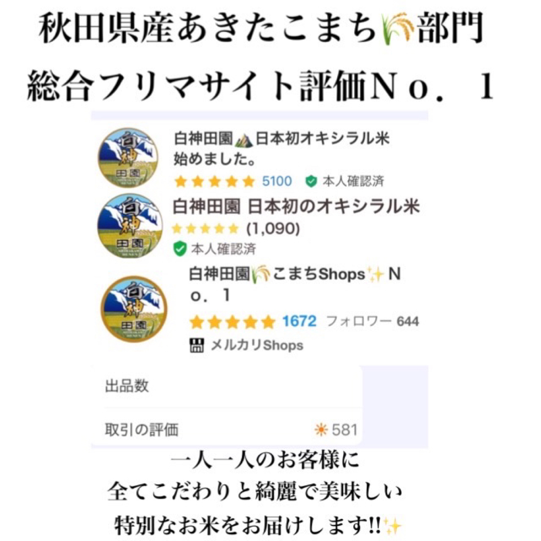 令和５年産 秋田県産 新米あきたこまち８kg 特別栽培米 有機米 無洗米