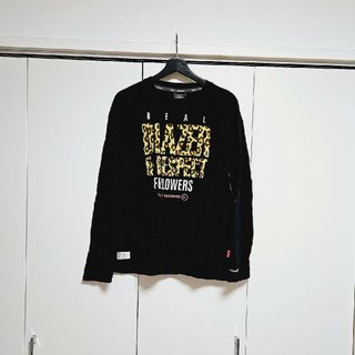 タイムリーワーニング(Timely Warning)の専用　TIMELY  WARNING  レオパード英字 黒 ロンT XL(Tシャツ/カットソー(七分/長袖))