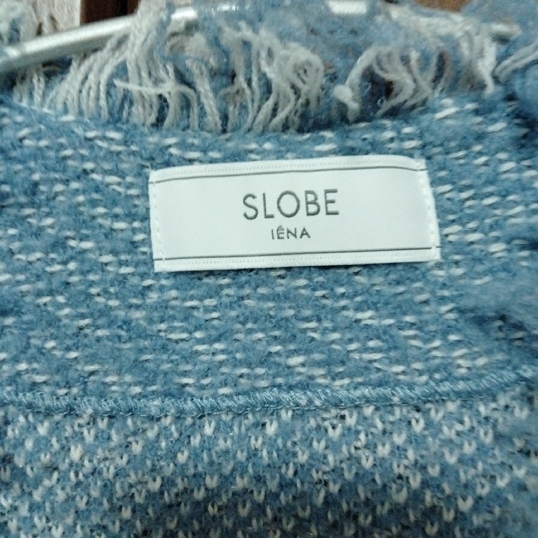 SLOBE IENA(スローブイエナ)の最終価格 SLOBE IENA ツイードニットジャケットRe. サックスブルー レディースのジャケット/アウター(ノーカラージャケット)の商品写真