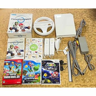 即決割あり！今すぐ遊べるWii本体＆WiiFit＆人気ソフト10本セット!!!