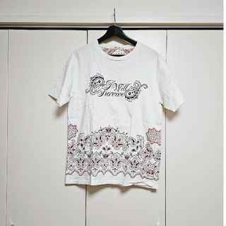 ILL'S 白 ペイズリー柄 Tシャツ XL(Tシャツ/カットソー(半袖/袖なし))