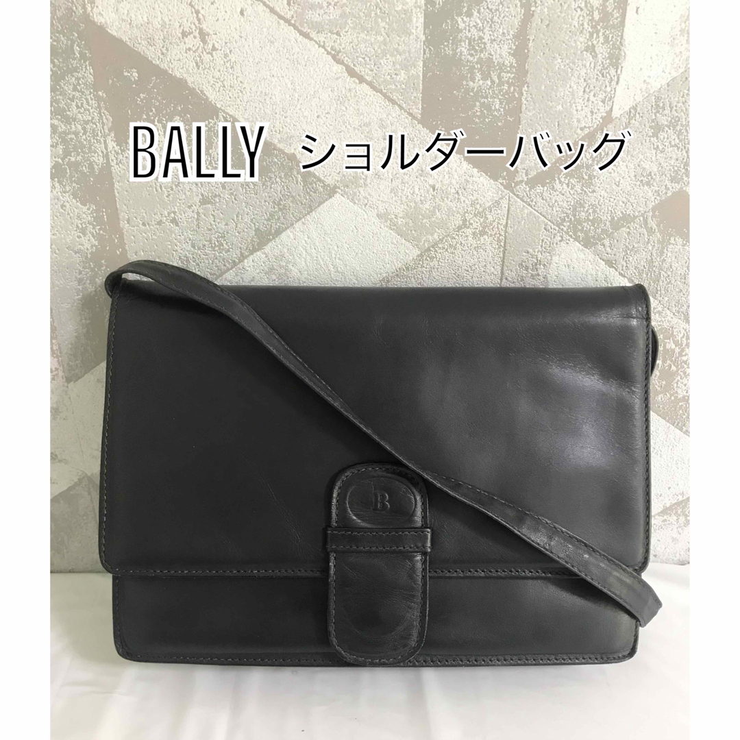 【良品】BALLY バリー レザー クロスボディ ショルダーバッグ ブラック