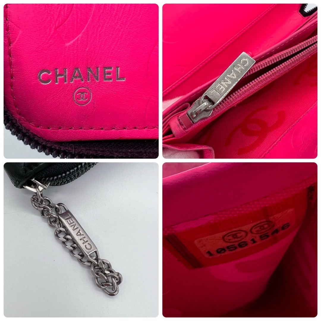 CHANEL - シャネル カンボンライン ラムスキン オーガナイザー 長財布