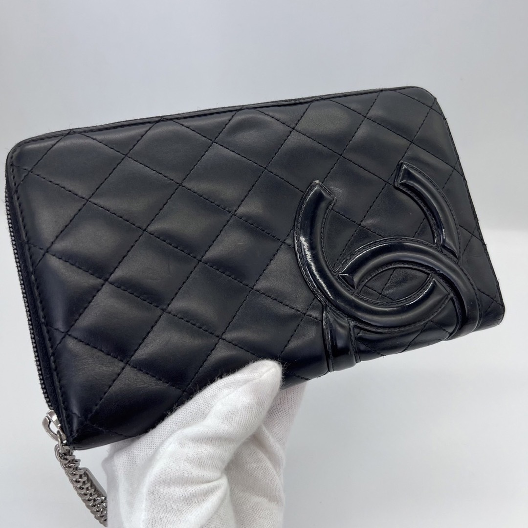 CHANEL カンボンライン ラムスキン長財布