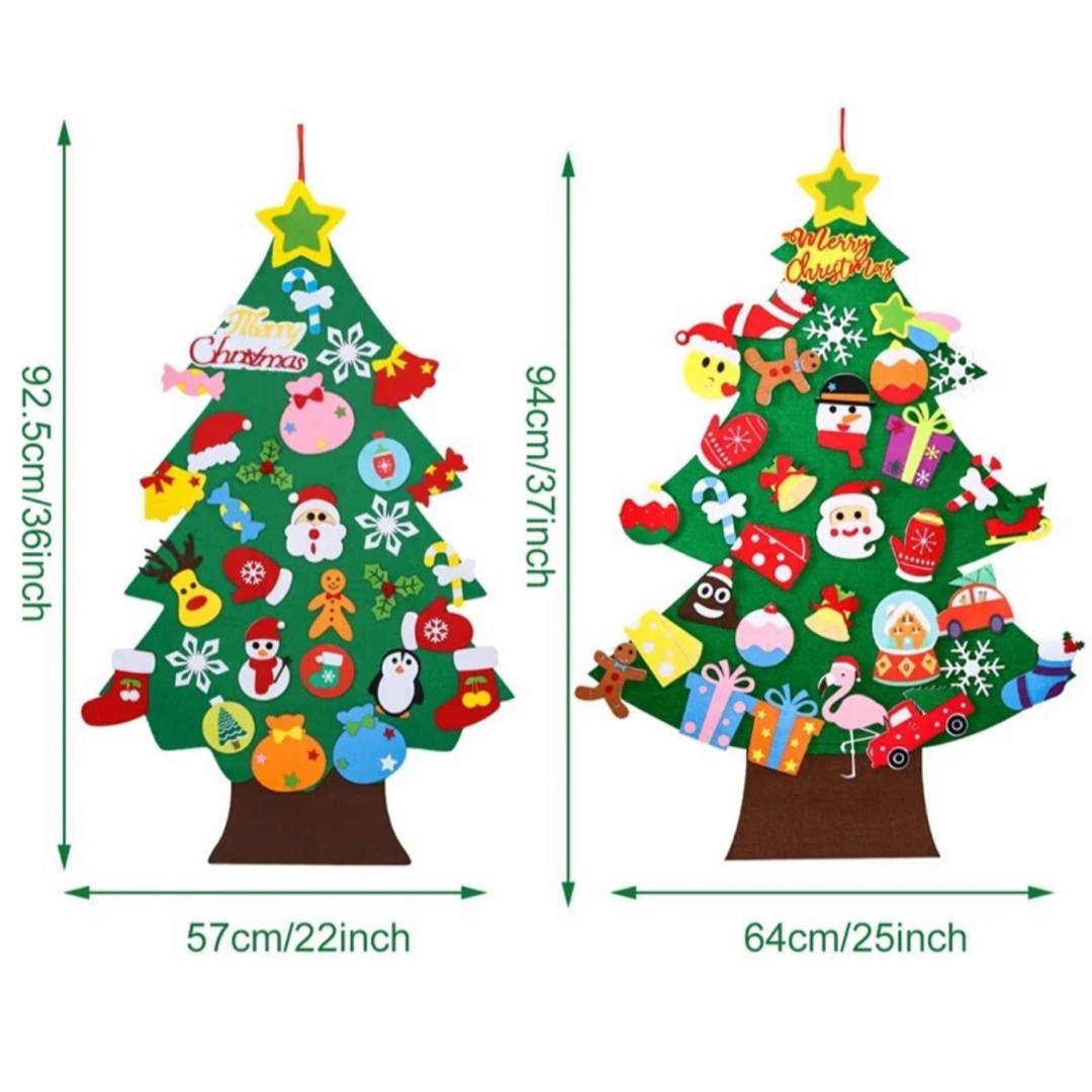 フェルト 壁掛け クリスマスツリー タペストリー 知育玩具 オーナメント  ハンドメイドのインテリア/家具(その他)の商品写真