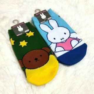 ミッフィー(miffy)のミッフィー　キッズソックス２足組　靴下くつ下通園通学入園入学　雲ボリススター(キャラクターグッズ)