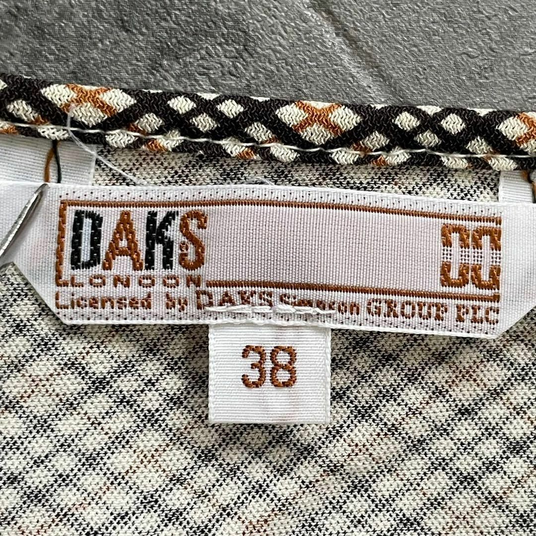 【DAKS】ダックス(38)日本製 総柄 チェック Tシャツ