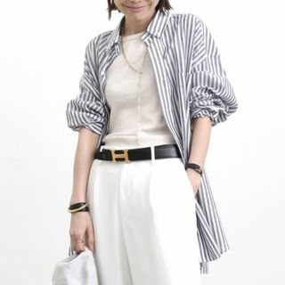 アパルトモンドゥーズィエムクラス(L'Appartement DEUXIEME CLASSE)のOversized Stripe Button down Shirt(シャツ/ブラウス(長袖/七分))