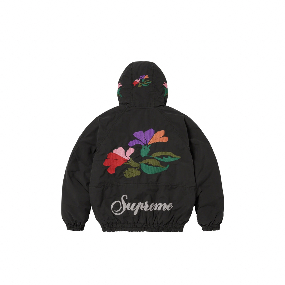 supreme Needlepoint Hooded Jacket 黒 Ⅼサイズ