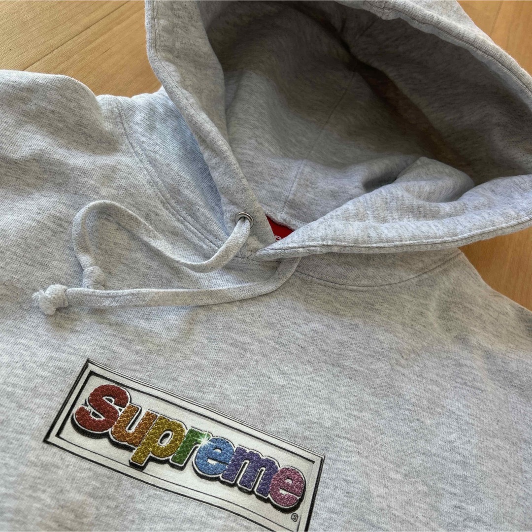 Supreme Bling Box Logo Hooded Ash Greyコンプレックス