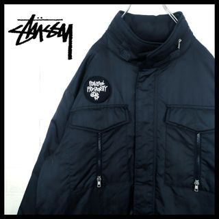 【※希少】stussyステューシー★ワンポイントロゴ ミリタリージャケット XL