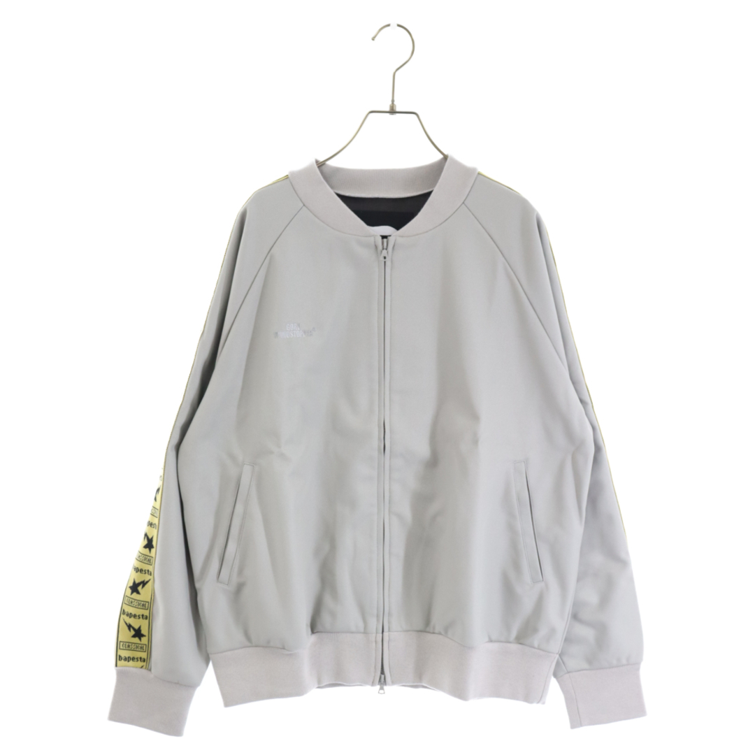 A BATHING APE アベイシングエイプ 00S ラインロゴ WINDSTOPPER ジップアップトラックジャケット グレー