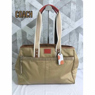 良品✨ COACH コーチ 本革 ナイロン トートバッグ ショルダーバッグ