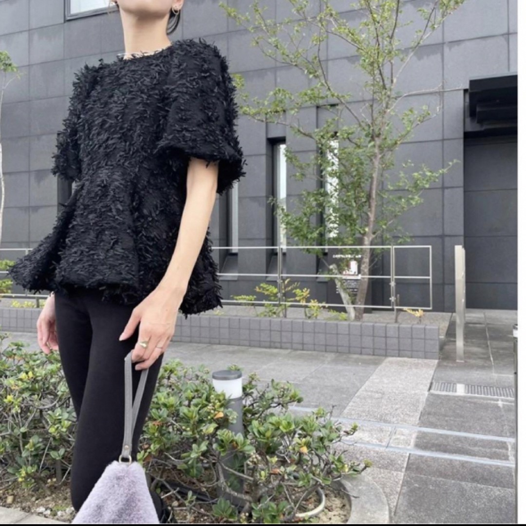 TSURU by Mariko Oikawa - 美品 クレドシア フリンジツイードペプラム
