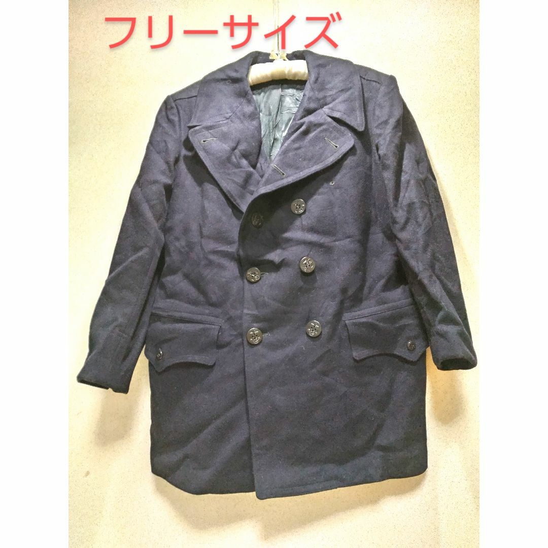 1947z【秋冬コーデ】VERRAZANO US古着 ピーコート ブラック メンズのジャケット/アウター(ピーコート)の商品写真