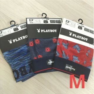 プレイボーイ(PLAYBOY)の☆　メンズ　ボクサーパンツ　3枚　Mサイズ　PLAYBOY　前開き　前閉じ(ボクサーパンツ)