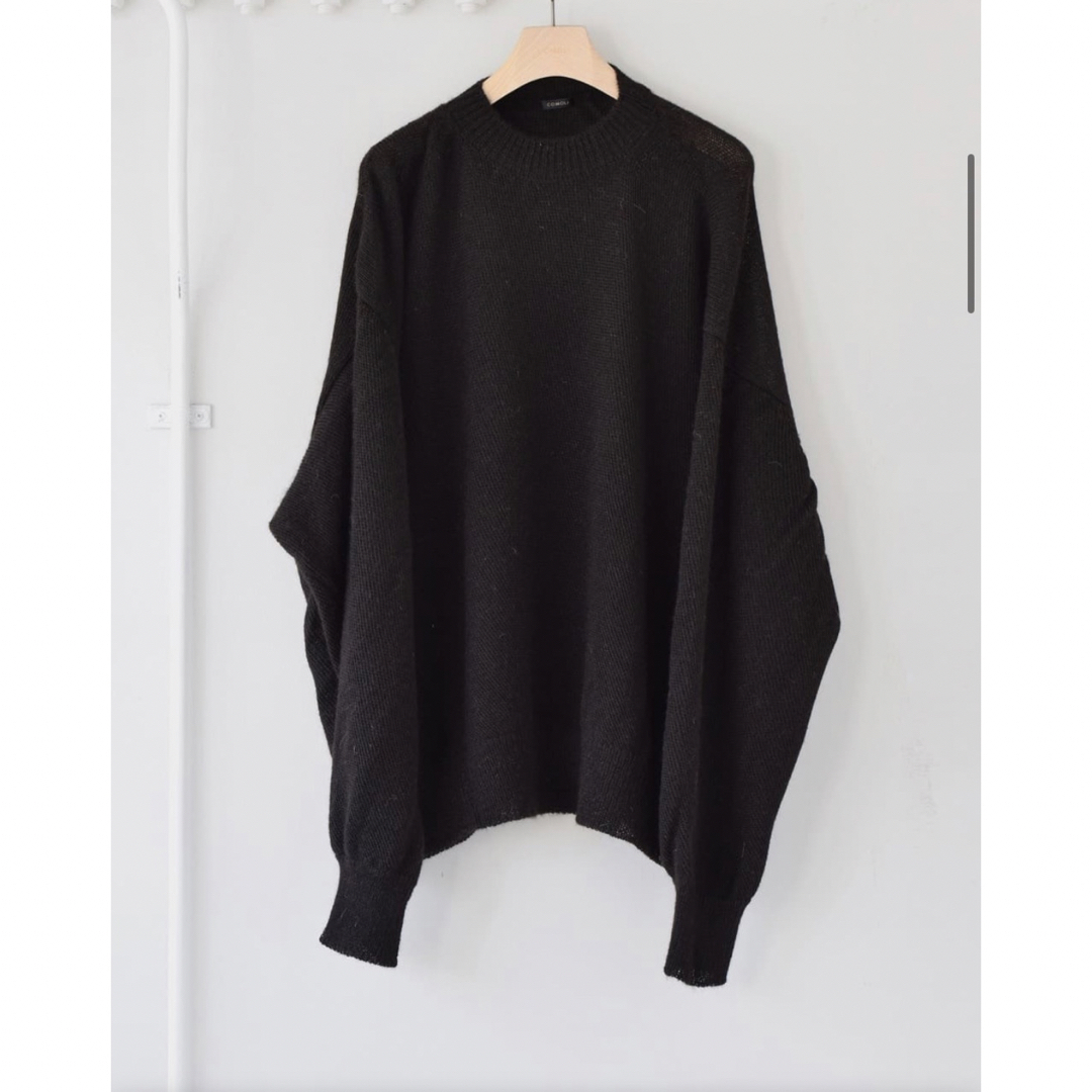 COMOLI 21aw カシミヤ クルーネックニット ネイビー-
