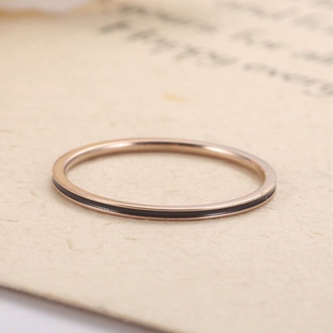極細ローズゴールド ステンレスリング ステンレス指輪 ピンキーリング  レディースのアクセサリー(リング(指輪))の商品写真