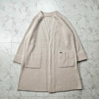 フォクシー(FOXEY)の【美品】フォクシー　カシミヤ　シルク　ウール　カーディガン　折り返し袖(ロングコート)