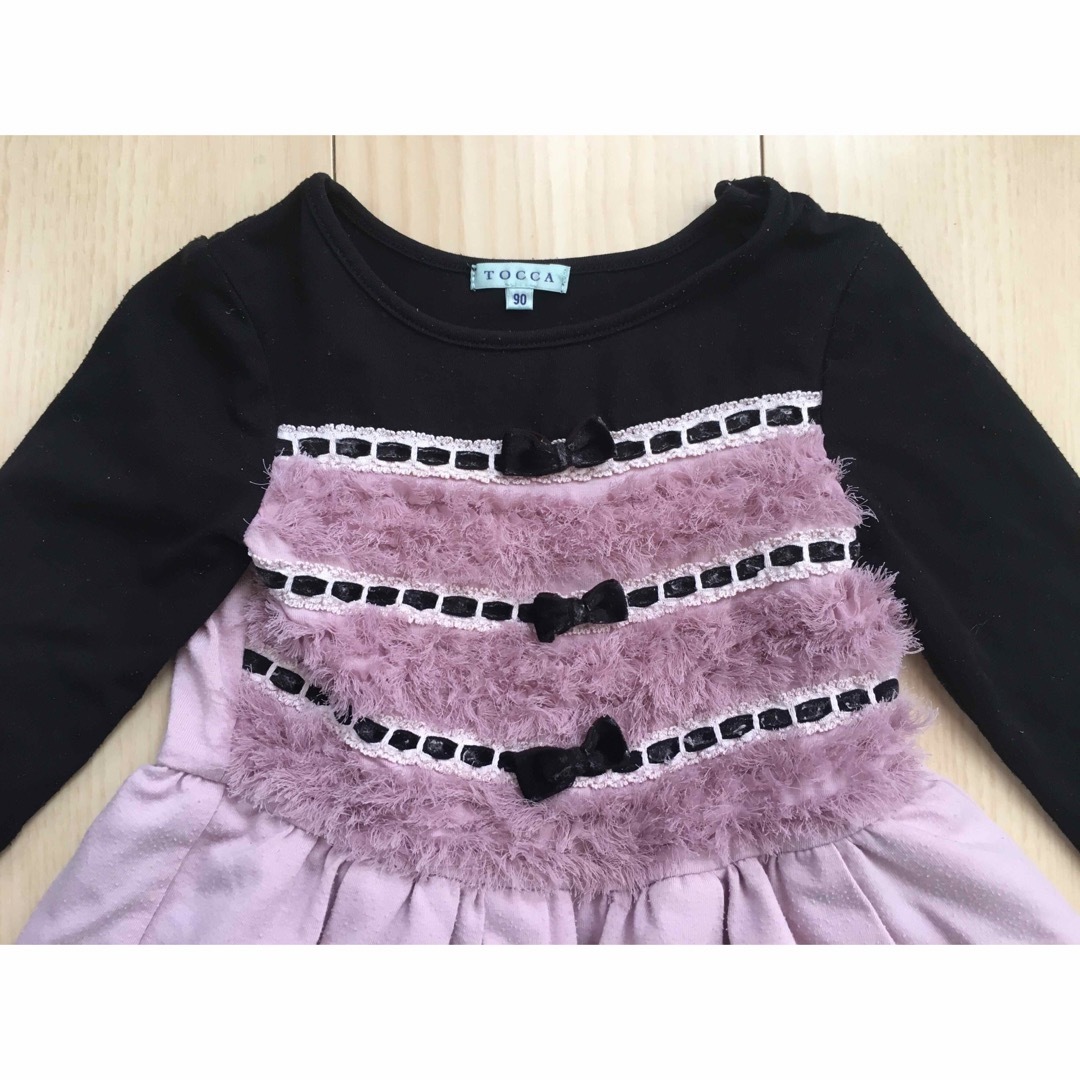 TOCCA(トッカ)のTOCCA バルーン　ワンピース　90センチ　長袖　フリル付 キッズ/ベビー/マタニティのキッズ服女の子用(90cm~)(ワンピース)の商品写真