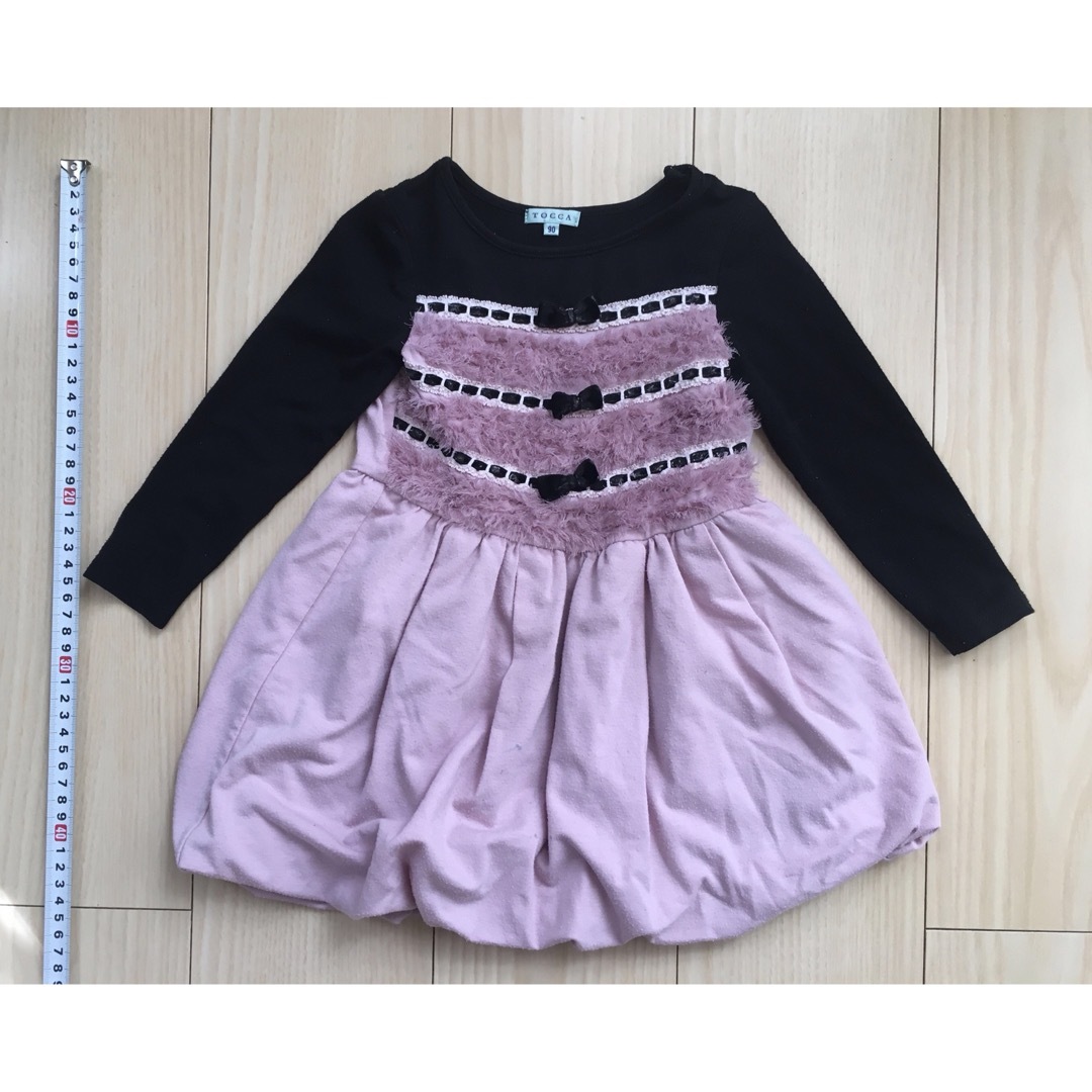 TOCCA(トッカ)のTOCCA バルーン　ワンピース　90センチ　長袖　フリル付 キッズ/ベビー/マタニティのキッズ服女の子用(90cm~)(ワンピース)の商品写真