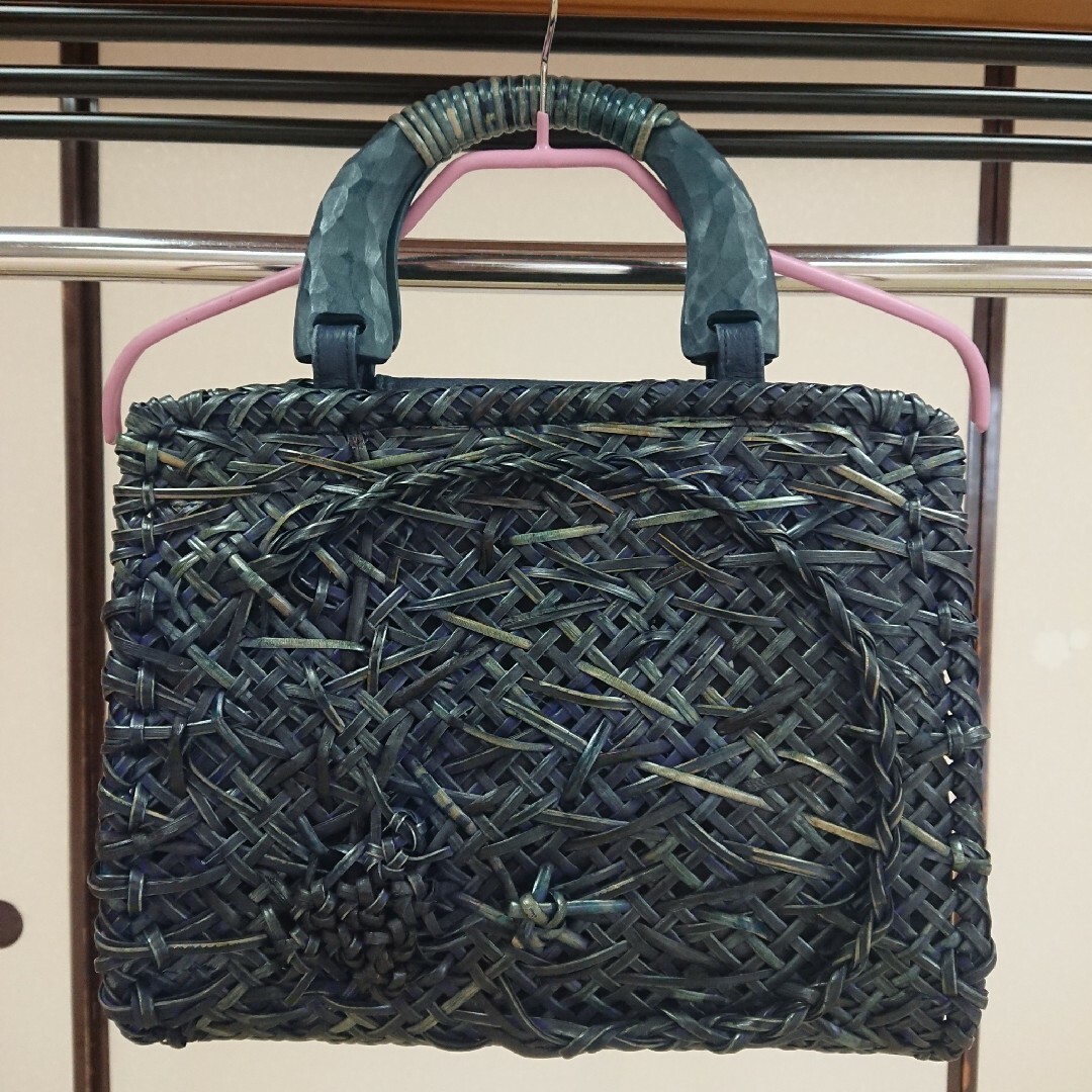 竹巧彩 漆塗り & 竹編みカゴバッグ