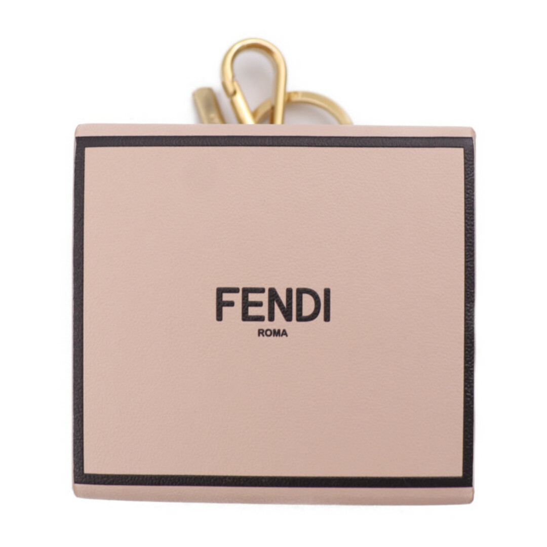 FENDI(フェンディ)のFENDI フェンディ  MINIBOX CHARM ミニボックス キーホルダー 7AR917 レザー   ローズ ゴールド金具  バッグチャーム キーリング 【本物保証】 レディースのファッション小物(キーホルダー)の商品写真