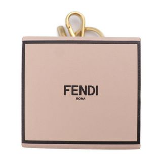 フェンディ(FENDI)のFENDI フェンディ  MINIBOX CHARM ミニボックス キーホルダー 7AR917 レザー   ローズ ゴールド金具  バッグチャーム キーリング 【本物保証】(キーホルダー)