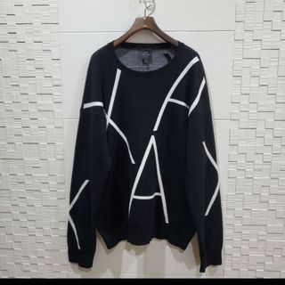 ARMANI EXCHANGE - アルマーニエクスチェンジ 総柄 ニット ブラックの