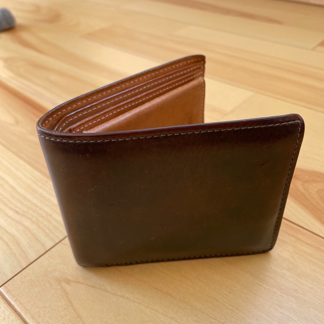土屋鞄　二つ折財布　コードバン　グリーン