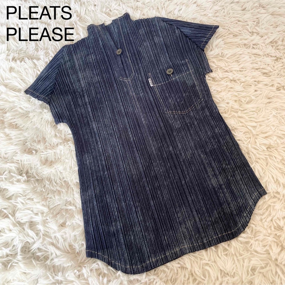 【極美品】PLEATS PLEASE デニム転写 カットソー 3 Lサイズ