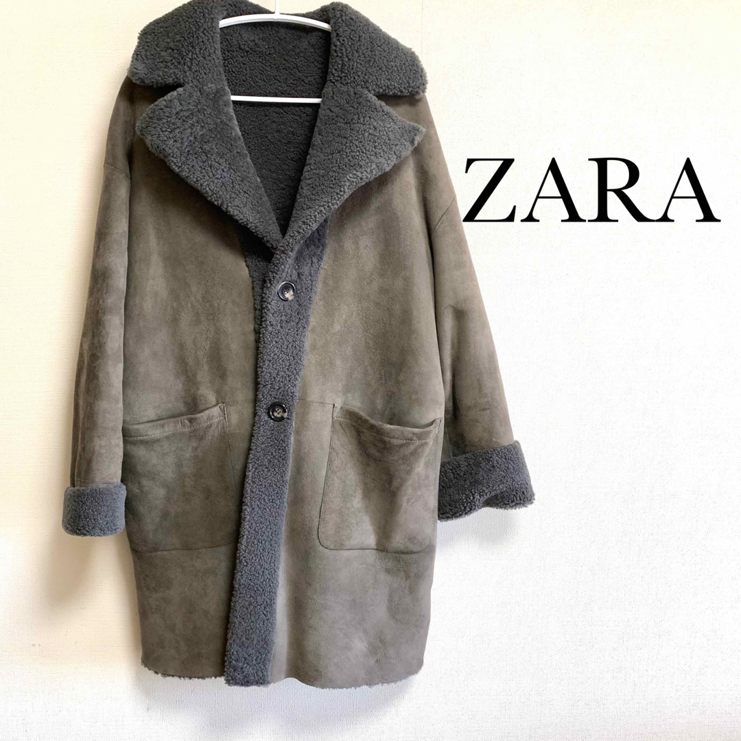 【美品】ZARA 2wayラムレザーコート