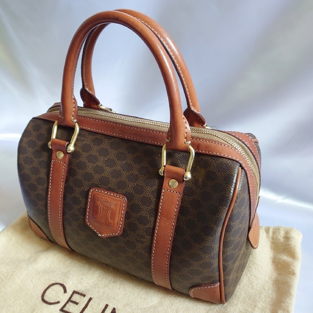 美品 CELINE マカダム柄 ミニハンドバッグ