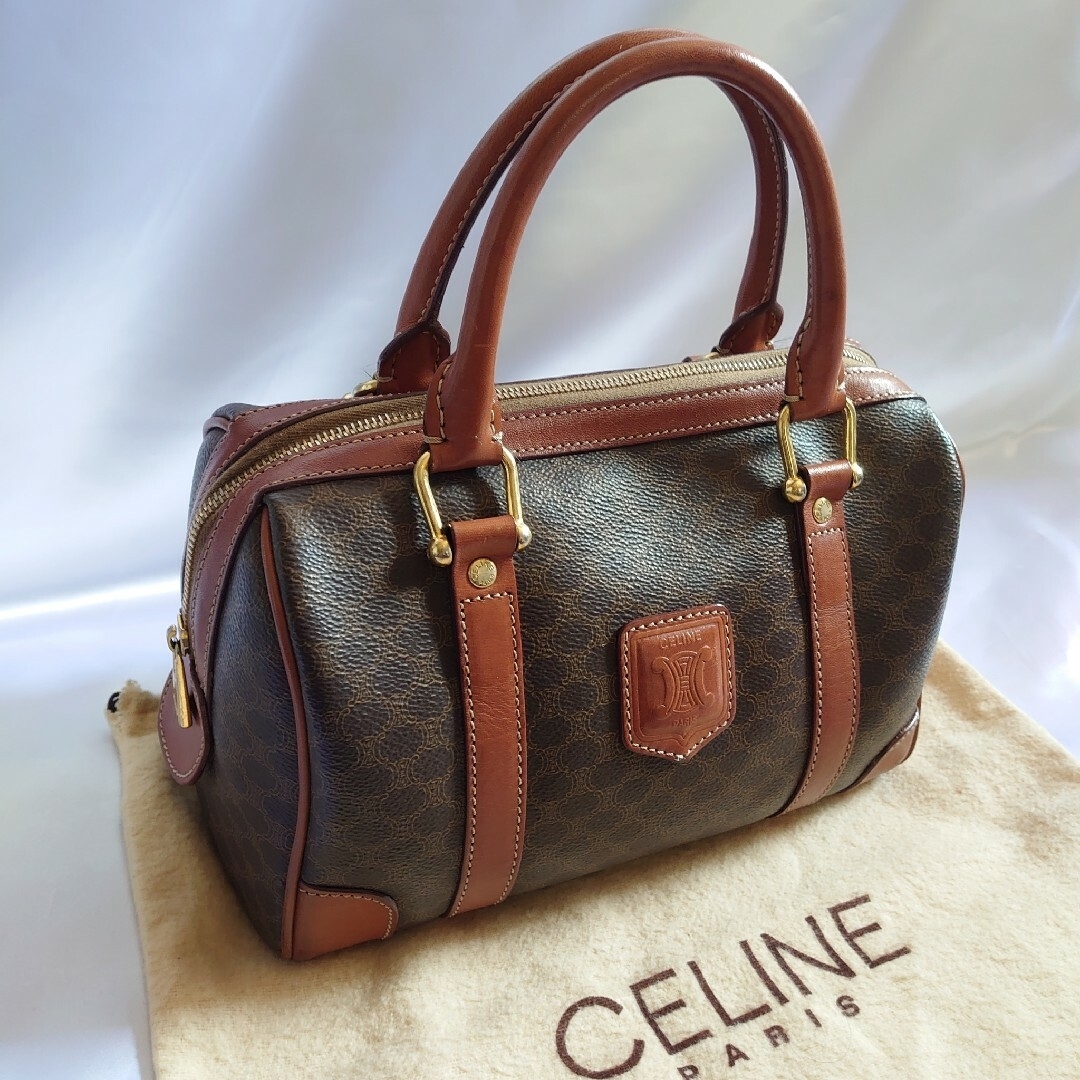 美品 CELINE マカダム柄 ミニハンドバッグ