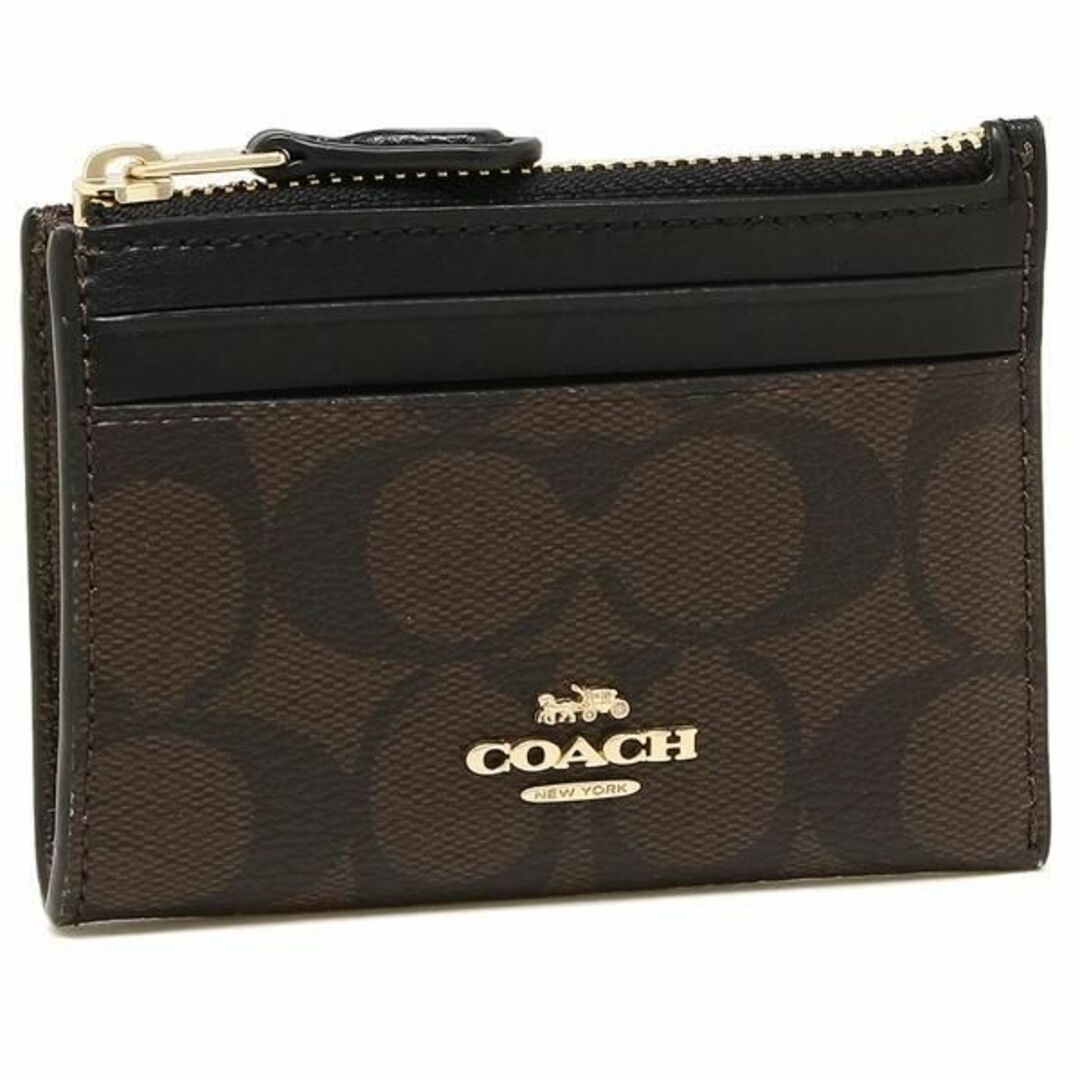 COACH コインケース シグネチャー 小銭入れ レザー 茶色 パスケース