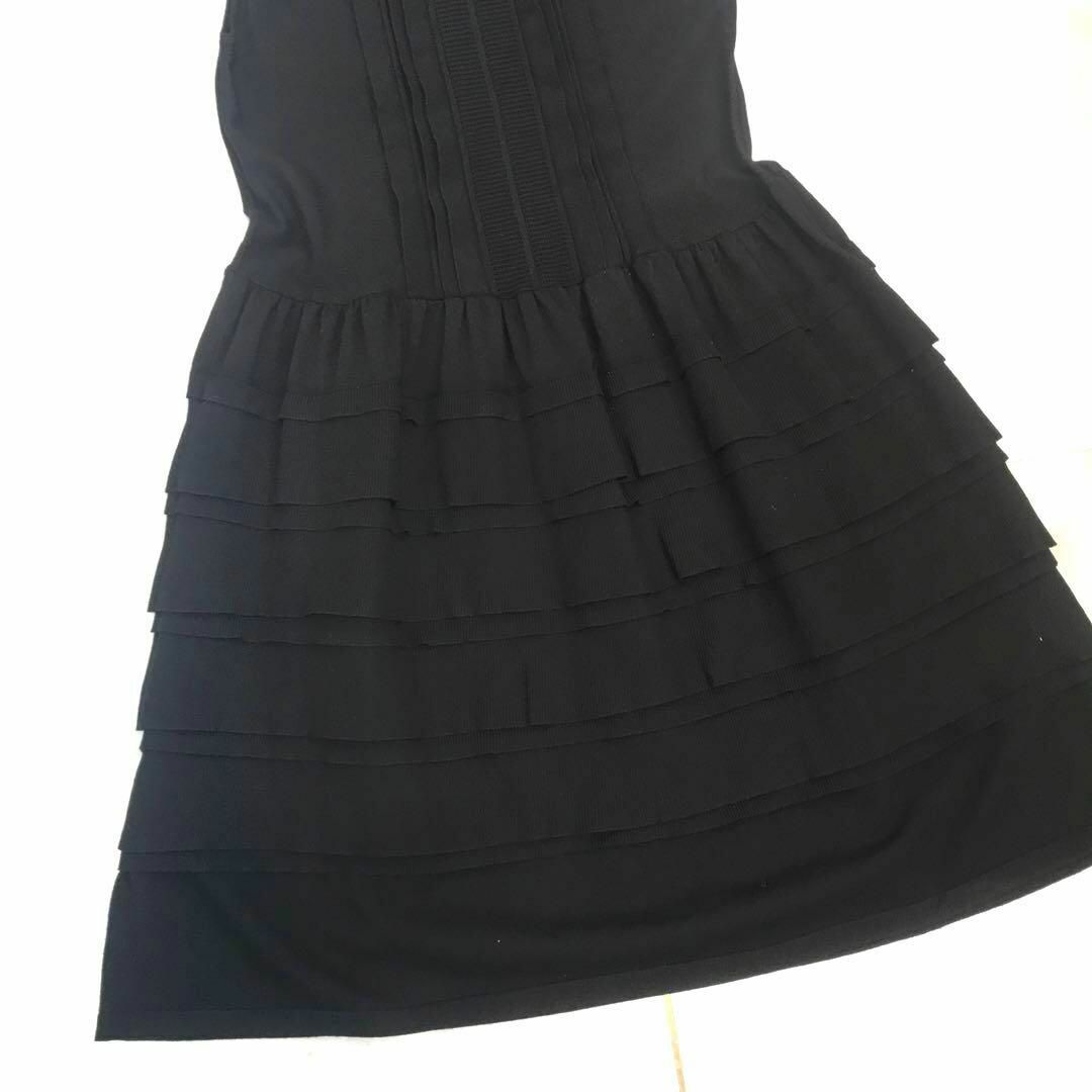 ★超美品★miumiu　ワンピース　フリル　ノースリーブ　9号　ドレス　黒 2