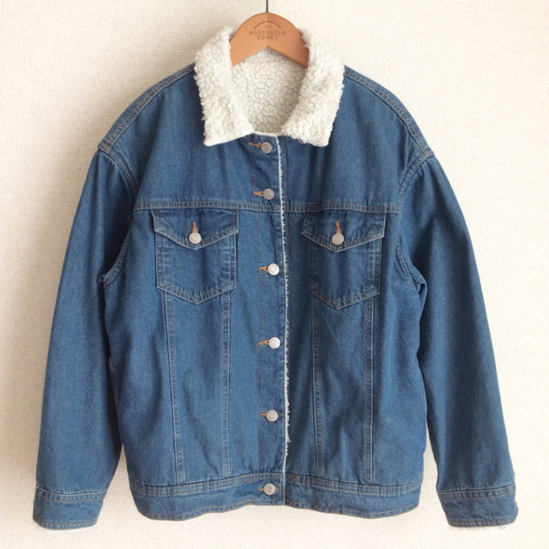 For it 裏ボア ビッグシルエット デニムジャケット M インディゴブルー