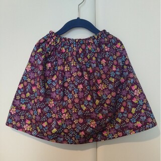 リバティ 子供スカート 100～110 エデナム パープル系 handmade(スカート)