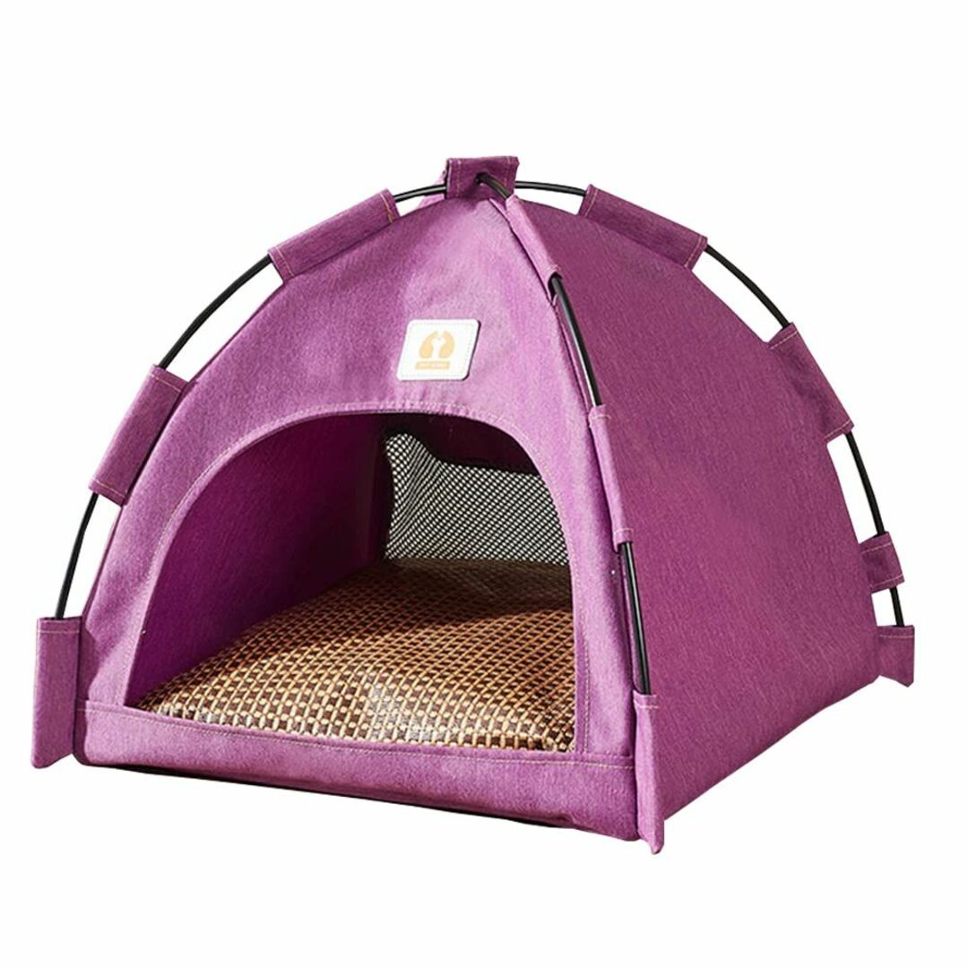 【色: 紫】MEOW 猫ベッド 猫ハウス 猫テント ペットテント ペットベッド