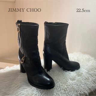 ジミーチュウ(JIMMY CHOO)のジミーチュウ エンジニア サイドジップ ショートブーツ  22.5cm(ブーツ)