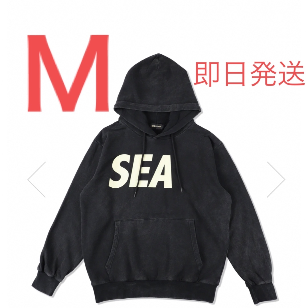 【L】wind and sea black hooded パーカー