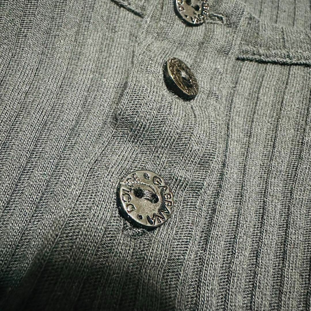 DOLCE&GABBANA リブ ニット トップス 長袖 サイドライン 黒 M