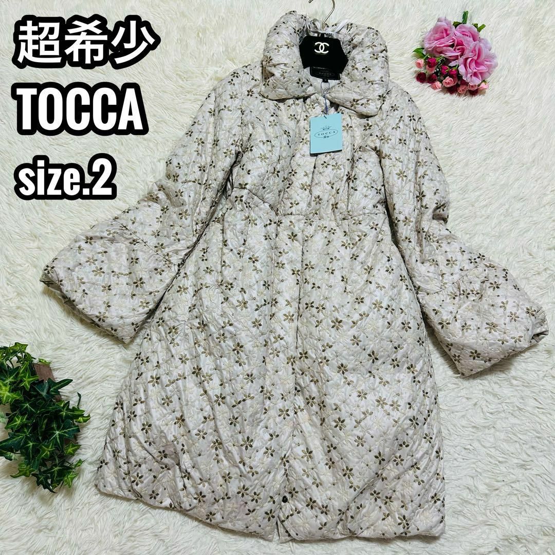 【超希少☆タグ付き】TOCCA 総刺繍柄 ロングダウンコート ハイカラー 2