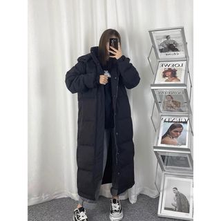 ディーホリック(dholic)の美品 ロングダウン ペディン 黒(ダウンコート)