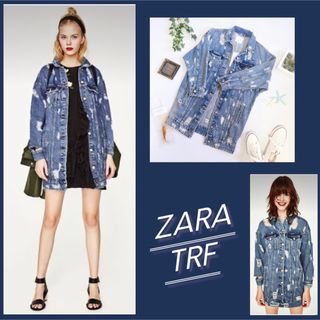 ザラ(ZARA)の【タグ付き新品】 ZARA TRF ダメージデニムジャケット(Gジャン/デニムジャケット)